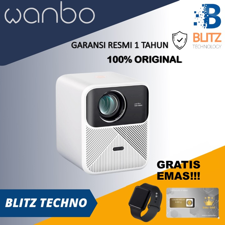 Wanbo Mozart 1 Smart Projector 1080P HD Subwoofer 900 ANSI Auto