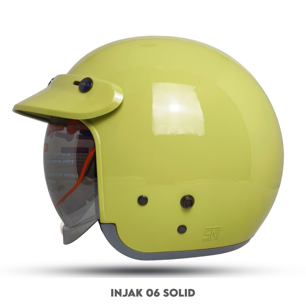 Jual HELM RETRO INJAK 06 INNER VISOR FULL LEHER SOLID STANDARD SNI ...