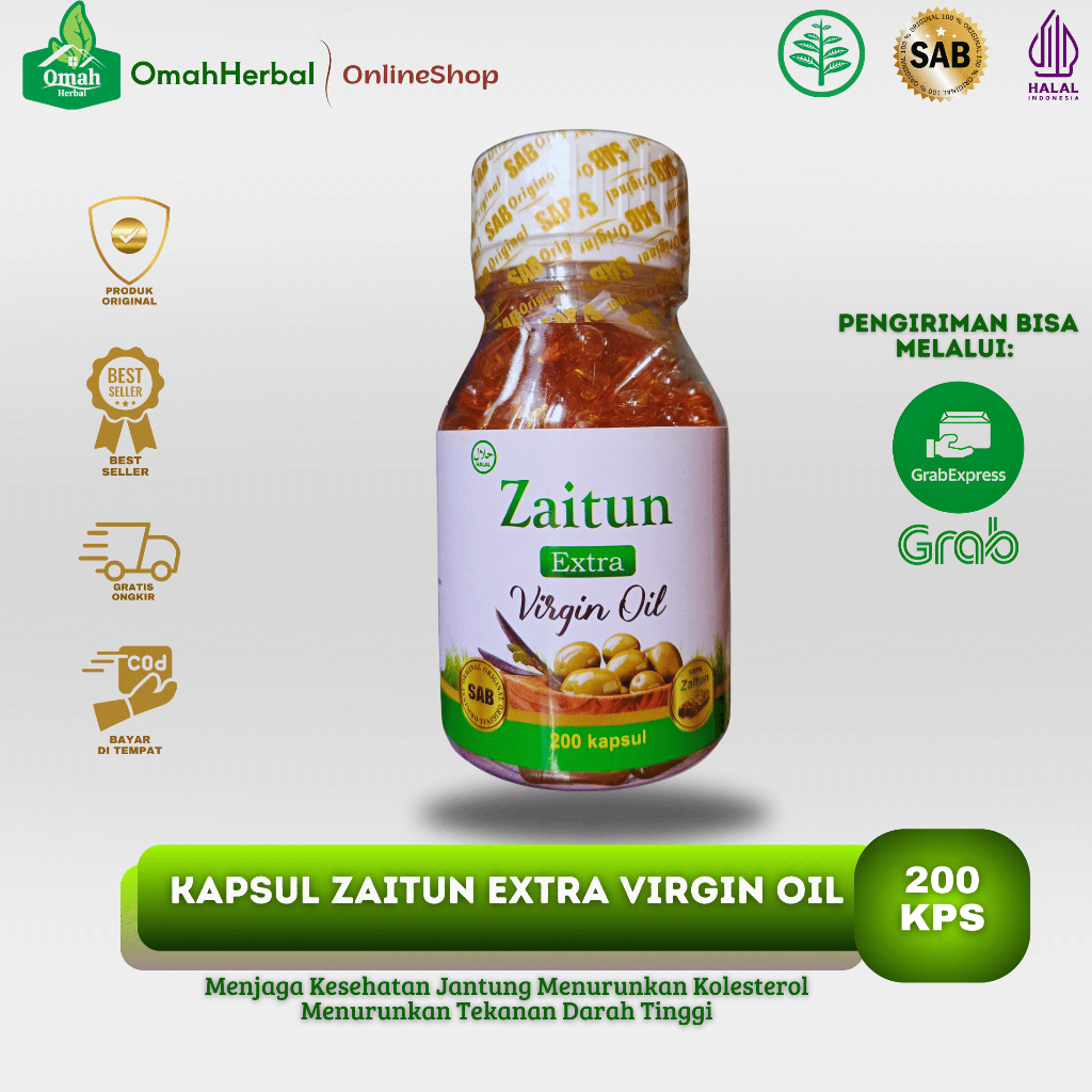 Jual MINYAK ZAITUN KAPSUL EXTRA VIRGIN OIL ISI 200 KAPSUL |SAB ...