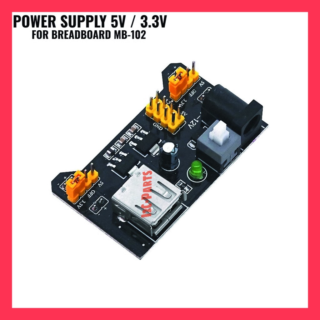Jual Power Supply Module 5V 3.3V Breadboard MB 102 Protoboard Hitam