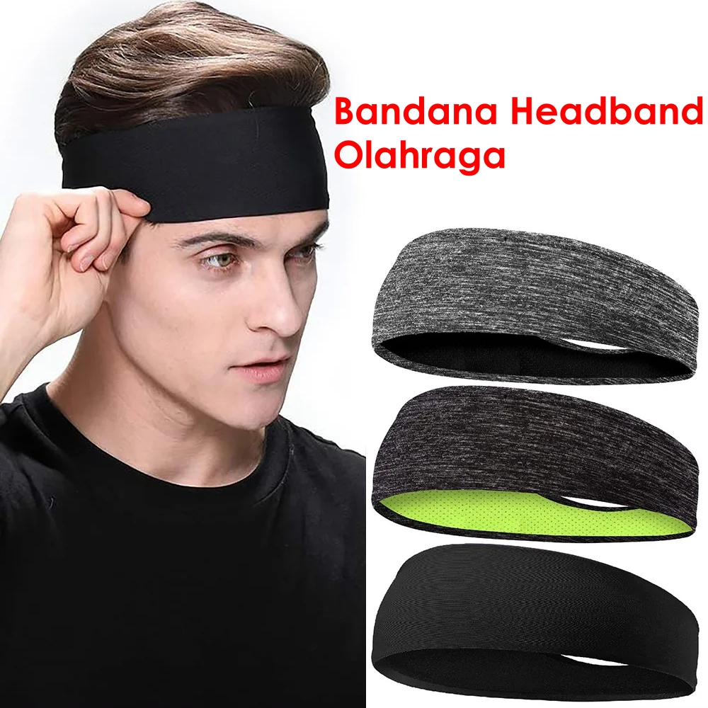 Jual Bandana Olahraga Pria Wanita Ikat Kepala Rambut Headband Elastic Sport Hairbands Lari Senam