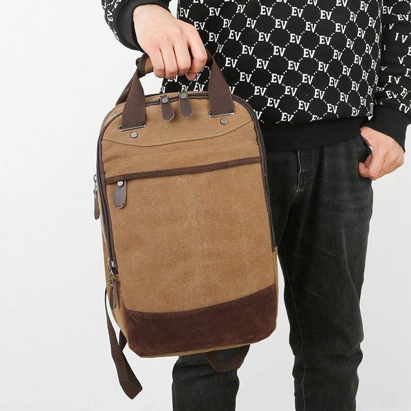 Jual Legums Maracesh Backpack Pria Warna Coklat Tas Kain Kanvas Simple ...