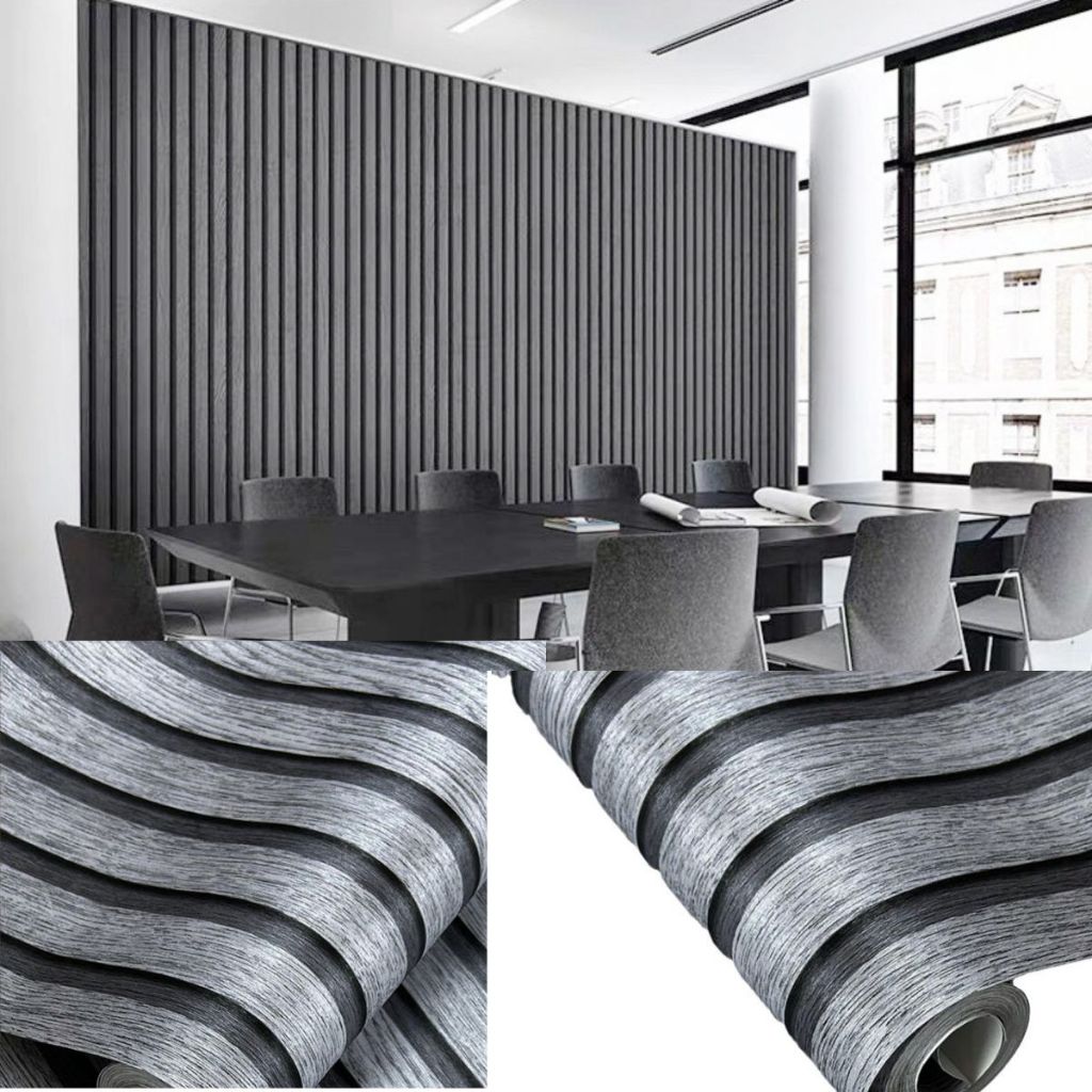 Jual Wallpaper Dinding Motif Panel Serat Kayu Model Ekslusif Ruang Tamu ...