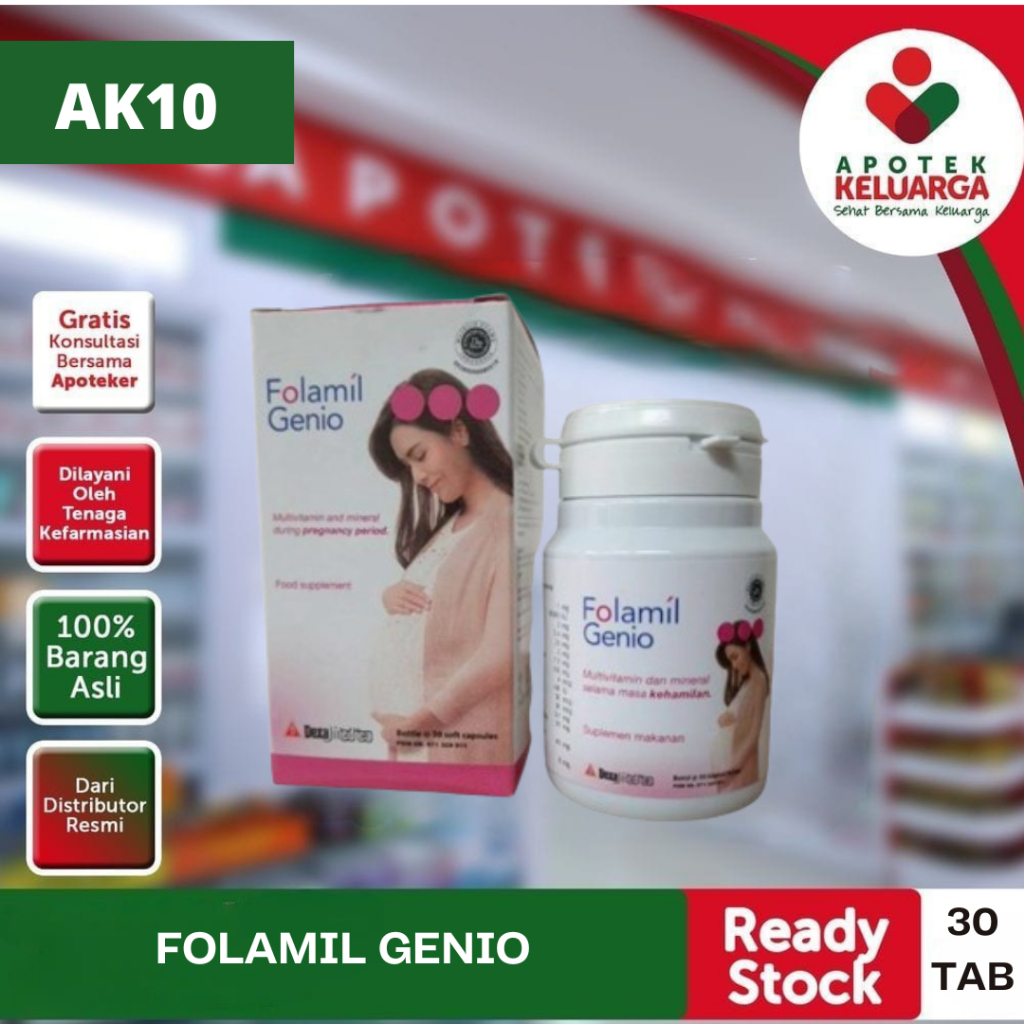 Jual FOLAMIL GENIO ISI 30 KAPSUL #SUPLEMEN IBU HAMIL #VITAMIN UNTUK ...