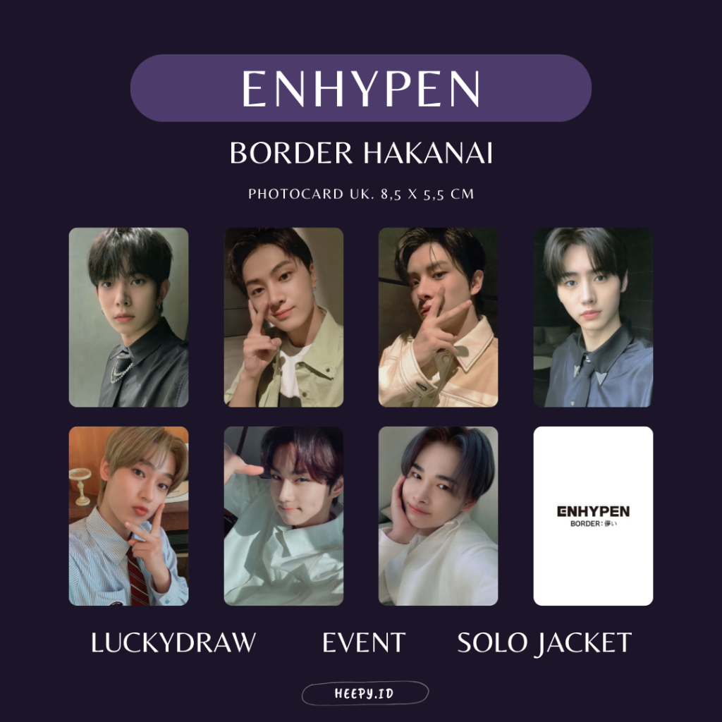 Jual REPLIKA PHOTOCARD ENHYPEN BORDER HAKANAI JAPAN FLEET EVENT SOLO ...