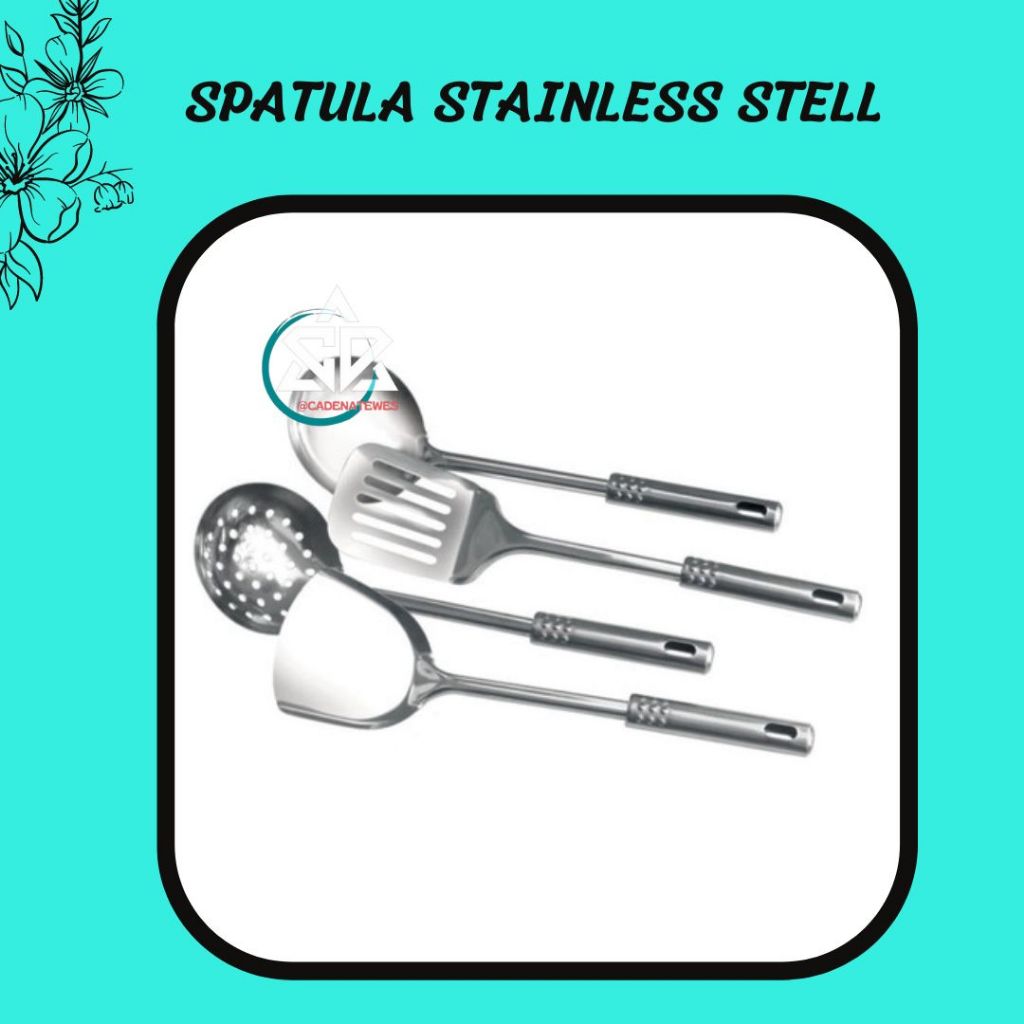 Jual ♥MURAH LEBAY♥ Spatula sutil set 4 Pcs Spatula Set Stainless Steel ...
