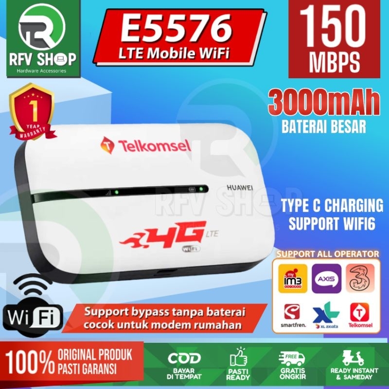 Jual MiFi Modem E5576 Luxury Wifi 4G LTE Unlock All Operator 3000mAh ...