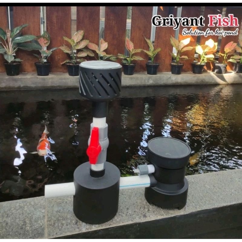 Jual Set Instalasi Skimmer Kolam Koi I Vacuum Bottom Drain + Diffuser I