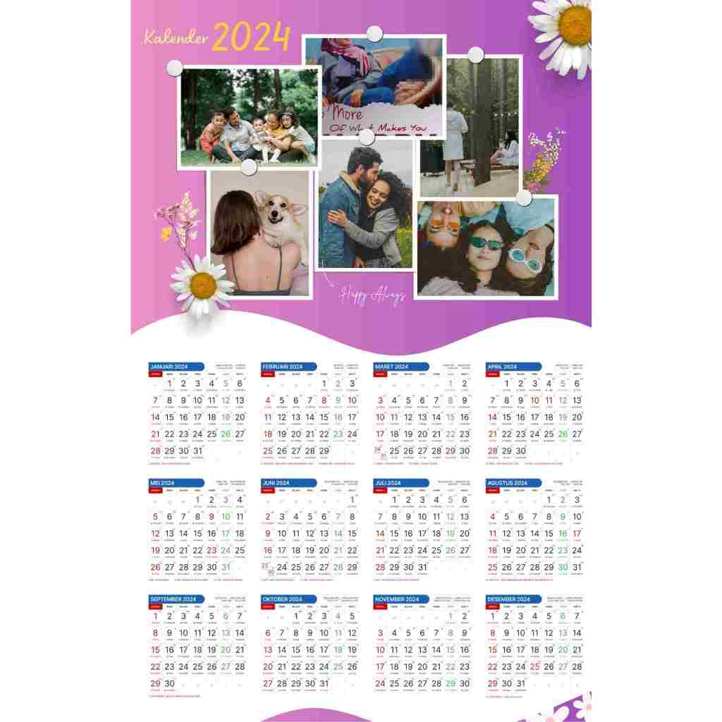 Jual Kalender 2024 Kalender Dinding 2024 Kalender Custom Foto Kalender Dinding 2024 8642