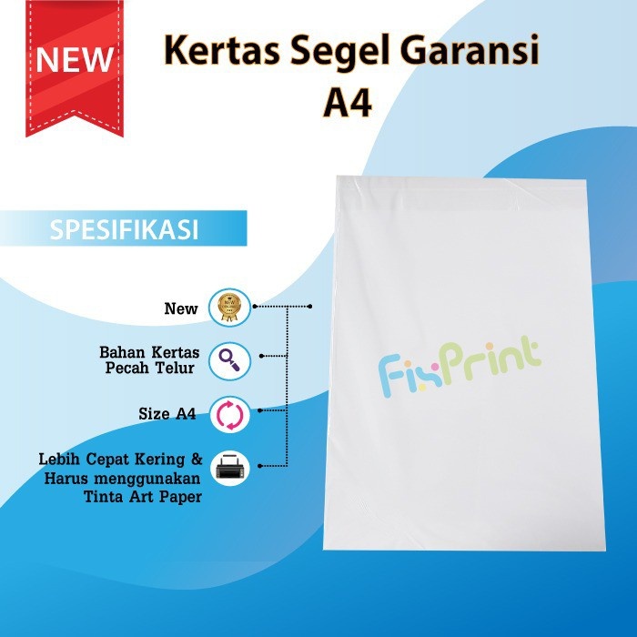 Jual Kertas Segel Premium Sticker Garansi Stiker Pecah Telor A4 Polos ...