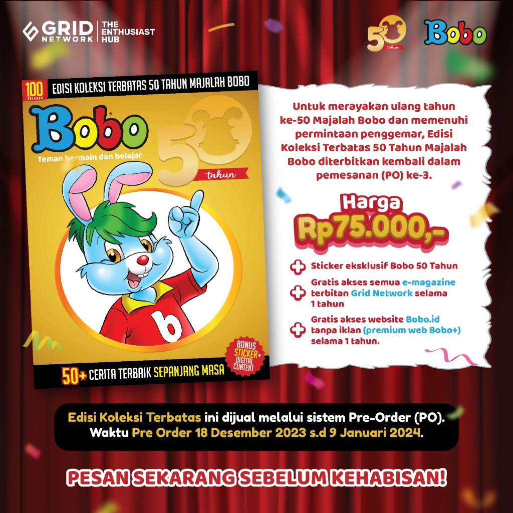 Jual PRE ORDER MAJALAH BOBO EDISI KOLEKSI TERBATAS 50 TAHUN CETAKAN ...