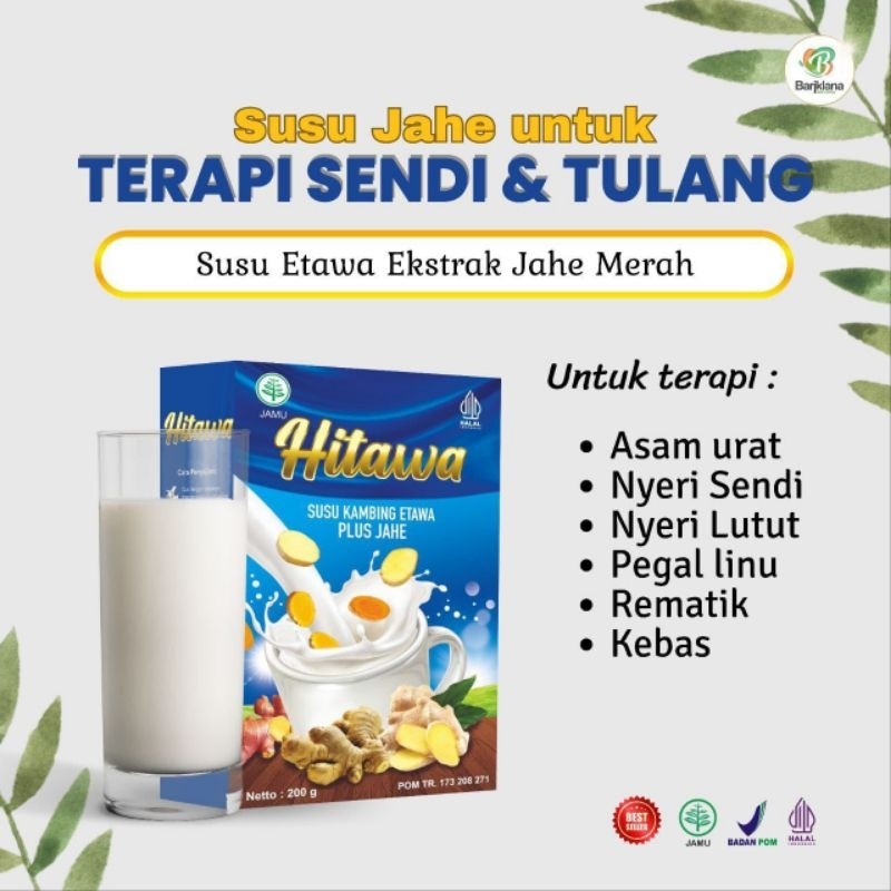 Jual hitawa 200 g susu kambing etawa plus jahe terapi tulang dan sendi ...