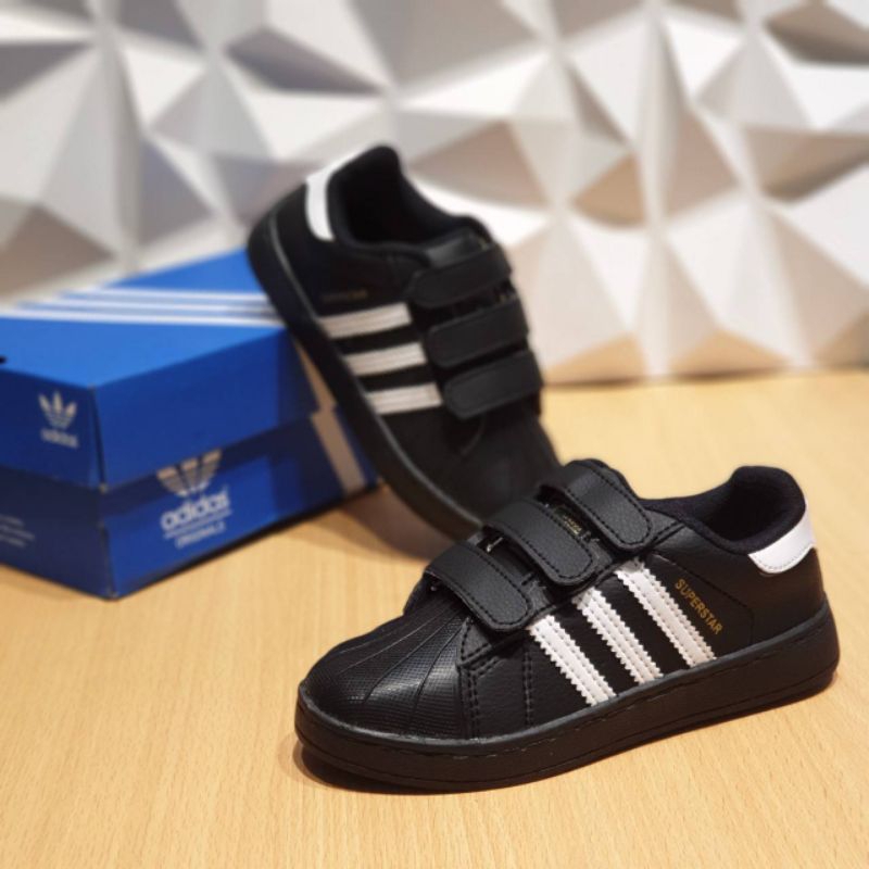 Jual Sepatu Adidas superstar Kids Black White Sepatu Sekolah size