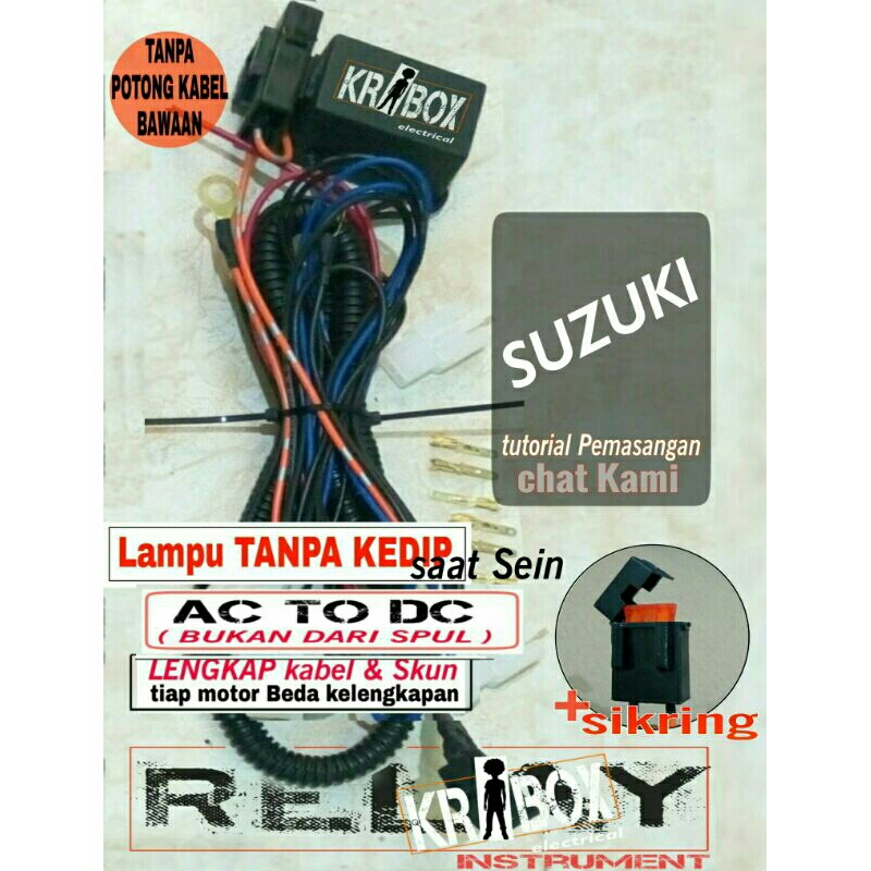 Jual Kabel relay lampu Relay set LAMPU MOTOR AC ke DC Shopee Indonesia