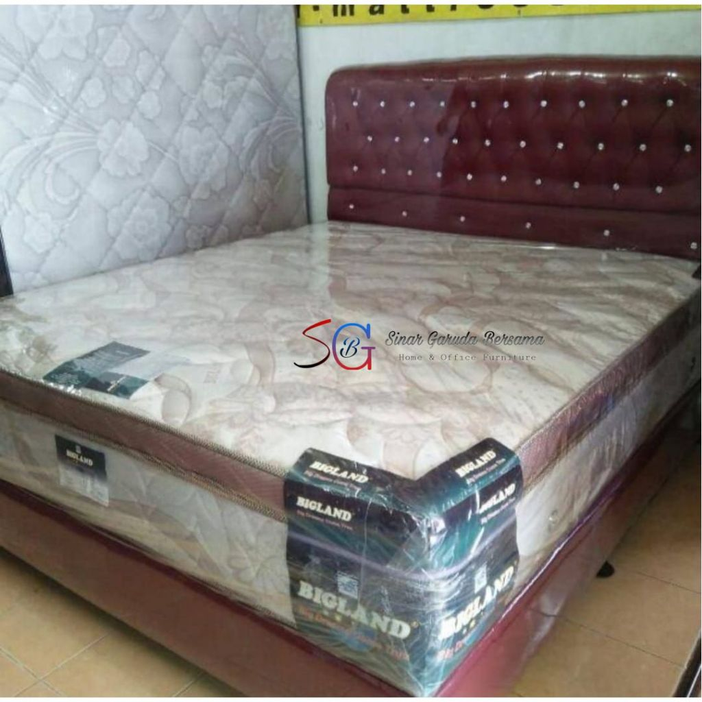 Jual FULL SET BIGLAND UKURAN LENGKAP / KASUR SPRING BED DENGAN LAPISAN