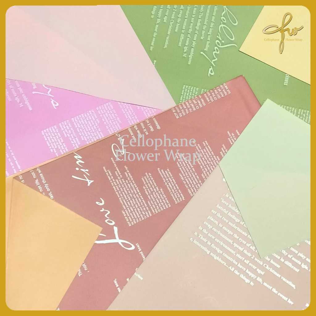 Jual Kertas Buket Bicollor Letter Cellophane Flower Wrap | Shopee Indonesia