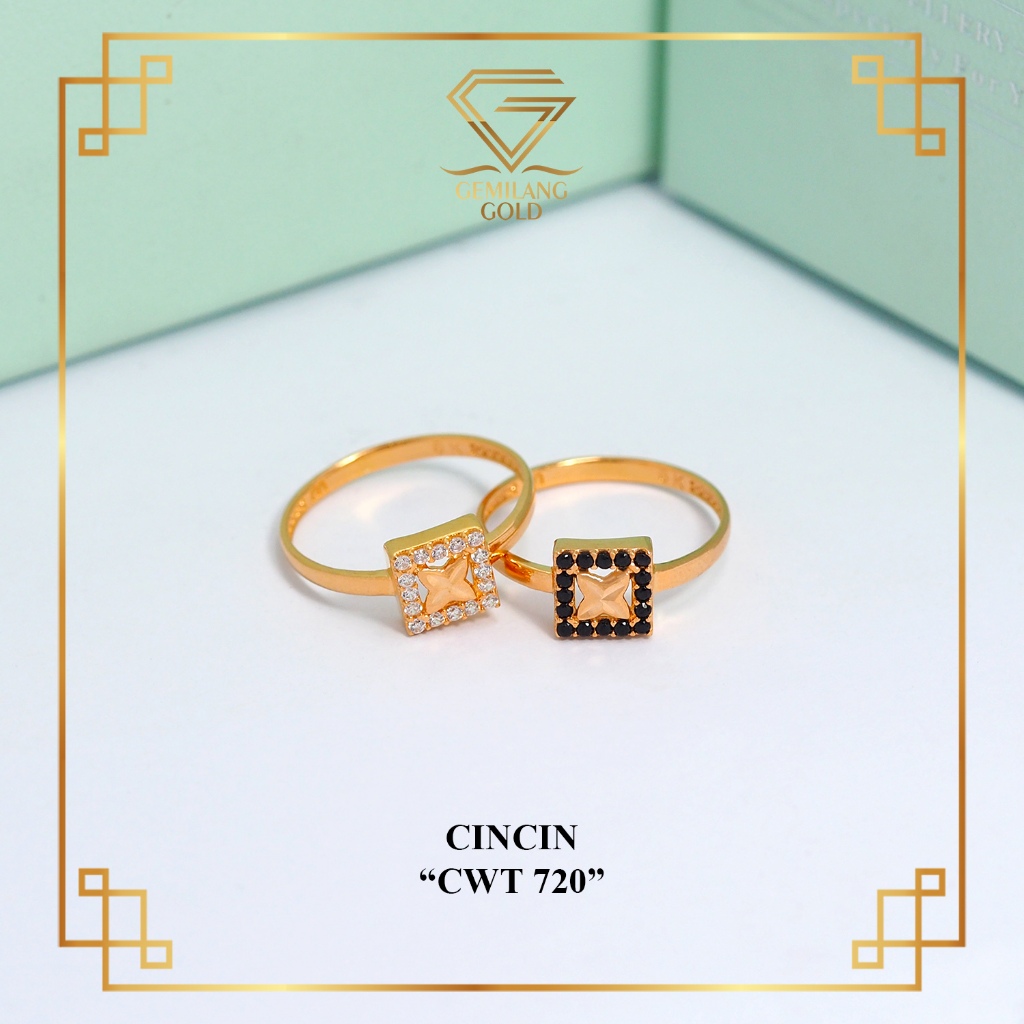 Jual CINCIN EMAS WANITA KADAR 6K & 8K MATA KOTAK MINIMALIS SEMI ...