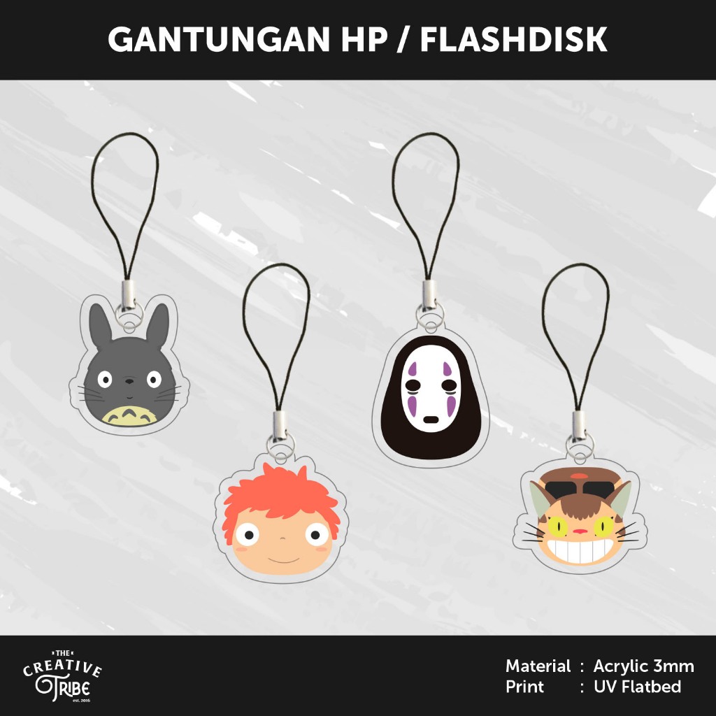 Jual Ghibli - Gantungan HP / Flashdisk Akrilik 3mm - Hiasan Aksesoris ...