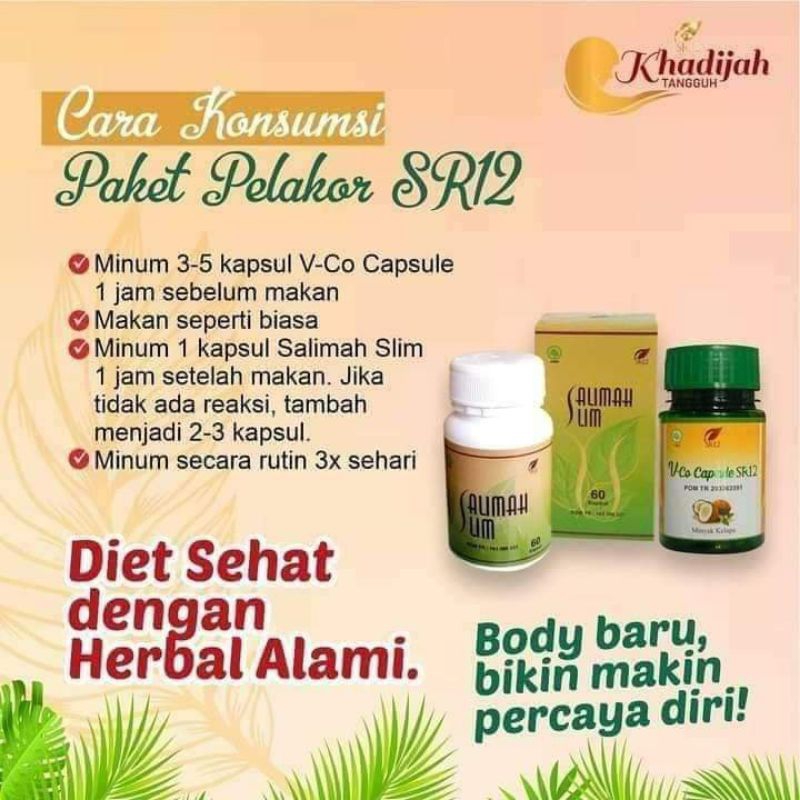 Jual Pelangsing Herbal Sr12 ~ Salimah Slim 60 Kapsul Shopee Indonesia