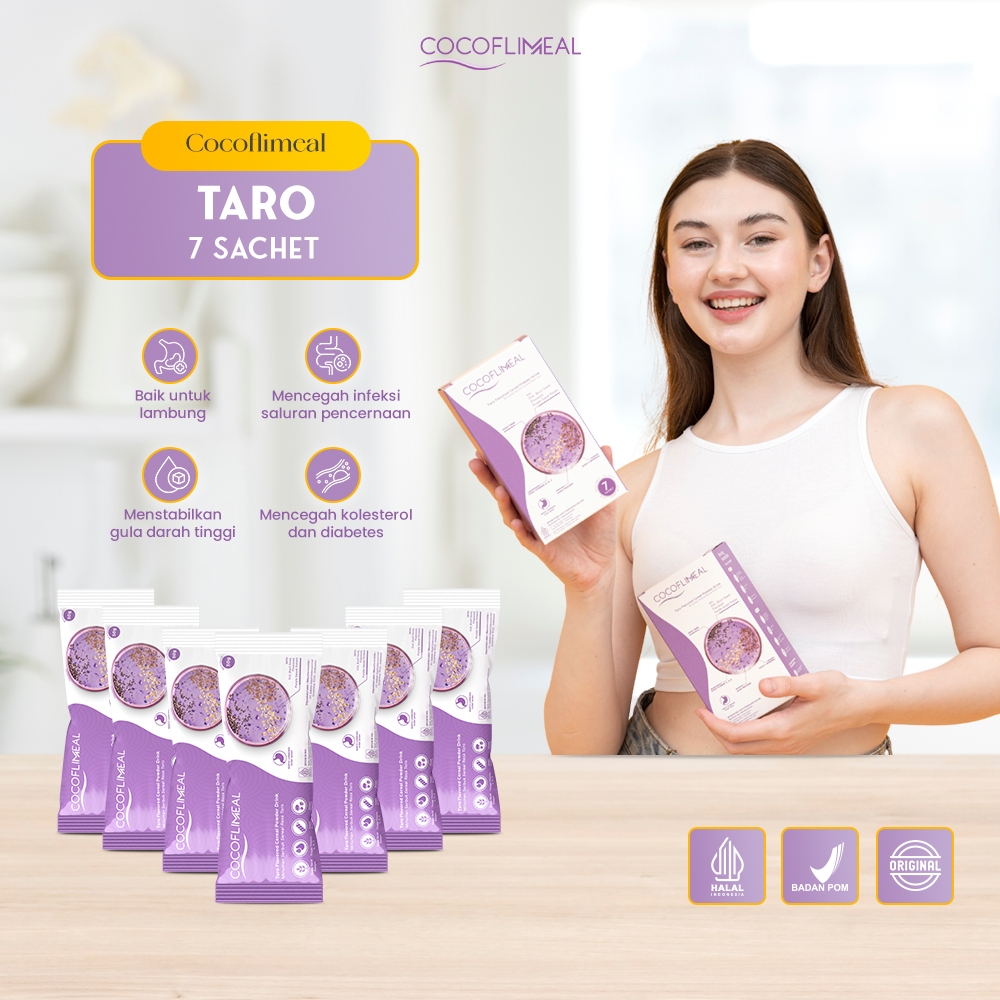 Jual Cocoflimeal Taro isi 7 sachet Meal Replacement Say No To Gerd