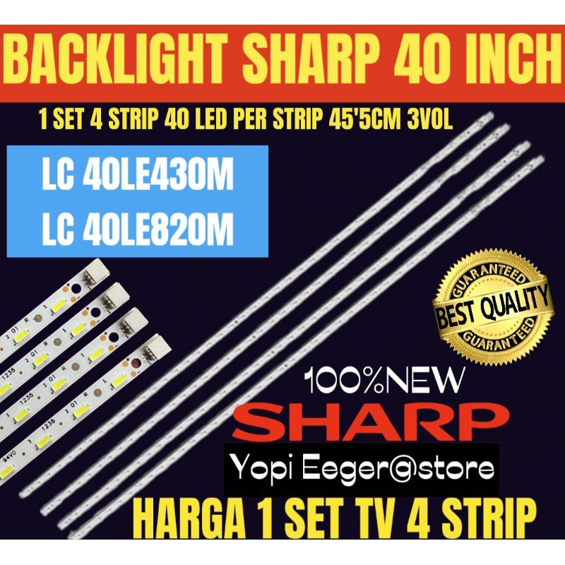 Jual BACKLIGHT TV LCD SHARP 40 INCH LC40LE430M-LC40LE820M BACKLIGHT TV ...