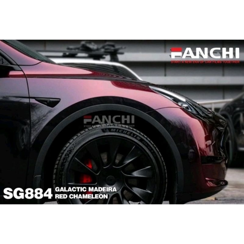 Jual ROLL Sticker FANCHI SG884 Madeira Red Chameleon Moonlight Red ...
