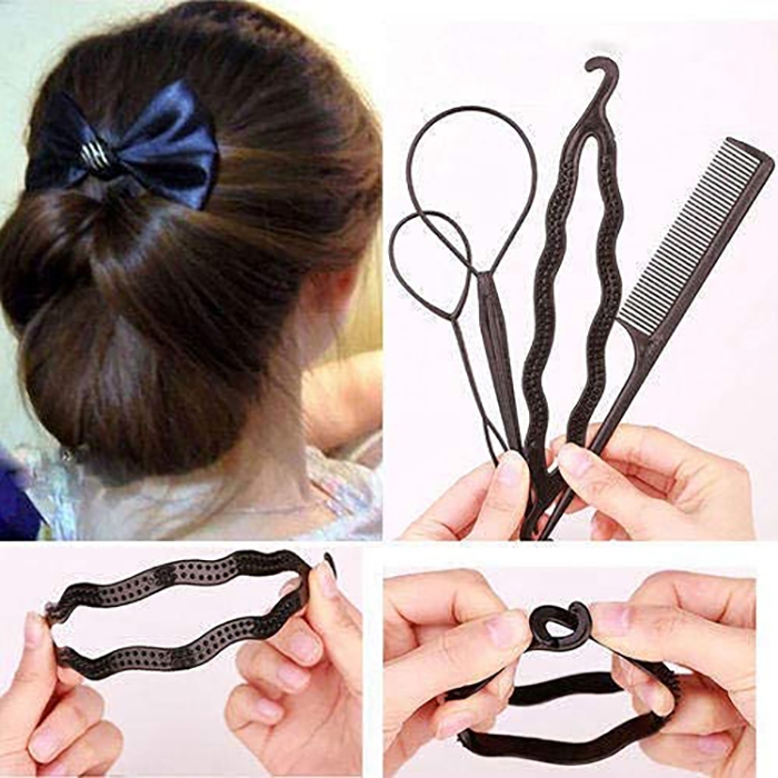 Jual Alat Styling Rambut Sanggul Konde Kepang 4in1 Sisir Rambut Set ...