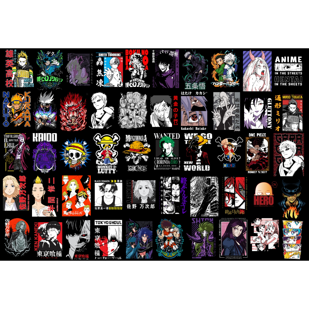 Jual Design Anime Bundle V2 Format AI, EPS, PNG Untuk Sablon Di Baju