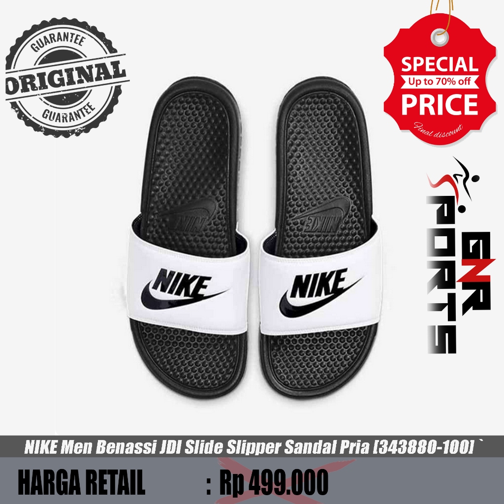 Sandal NIKE Men Benassi JDI Slide Slipper Sandal Pria 343880 100 Original 100