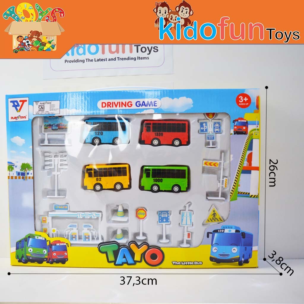 Jual Mainan Anak Tayo Bus Road Map + Aksesoris Rambu Lalu Lintas & 4pcs ...