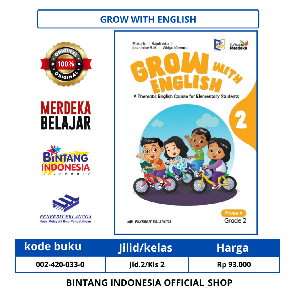 Jual Erlangga Buku Grow With English Kelas Sdmi Kurikulum Merdeka