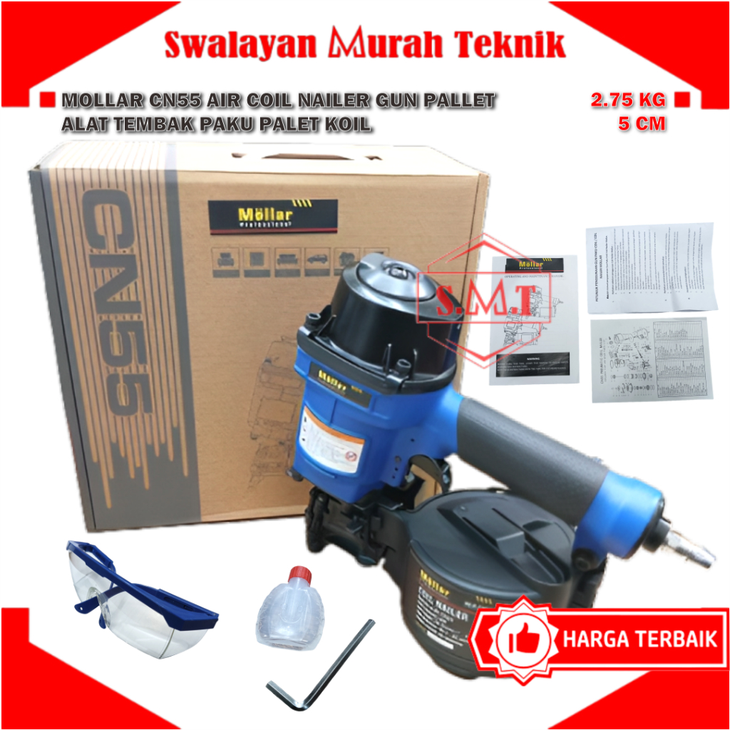 Jual Mollar Cn Air Coil Nailer Gun Pallet Alat Tembak Paku Cm Palet Koil Shopee Indonesia