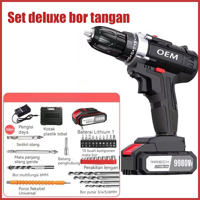 Jual Dalam Stok Bor Baterai Bor Dampak Mesin Bor Cordless Bor