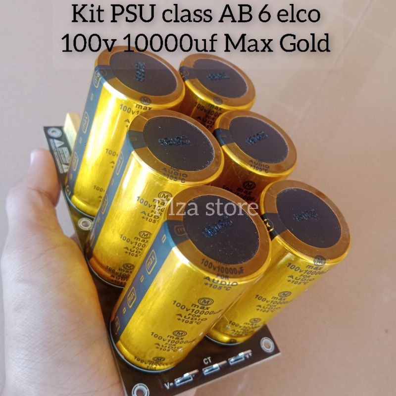 Jual PSU 6 Elco 100v 10000uf Max Gold original PSU class AB isi 6 elko ...