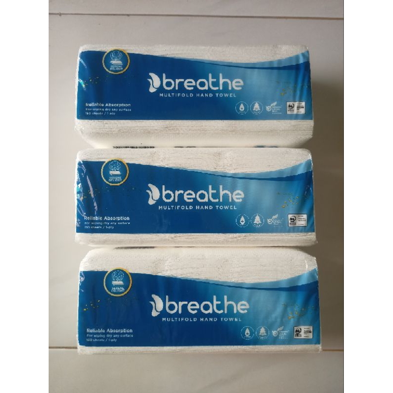 Jual Tisu Wajah Breathe MULTIFOLD 150 Sheet Tidak Mudah Sobek | Shopee ...