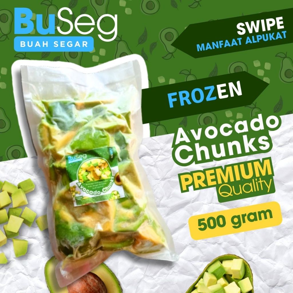 Jual Daging Buah Alpukat Super Mentega Frozen GRADE A 500 gr Avocado ...