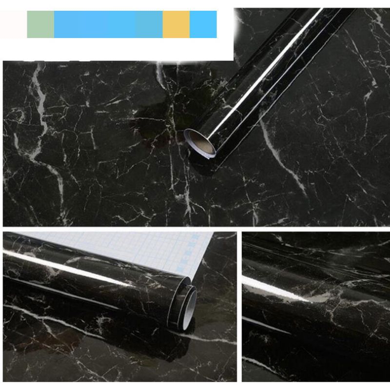 Jual Wallpaper marmer hitam anti air dan tahan panas uk 60cm x 5 meter ...