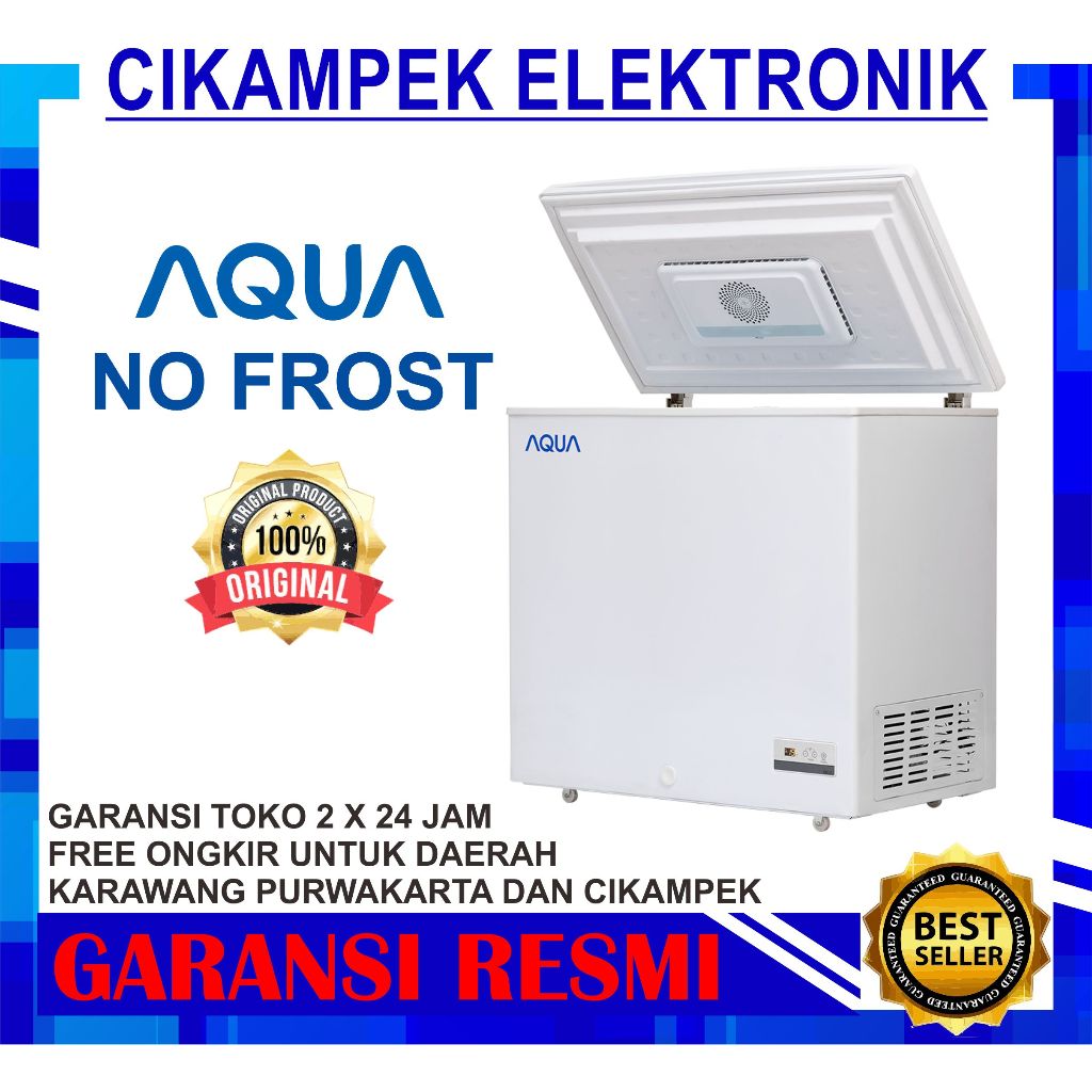 Jual CHEST FREEZER BOX AQUA AQF 220TF TURBO FAN NO FROST 200 LITER
