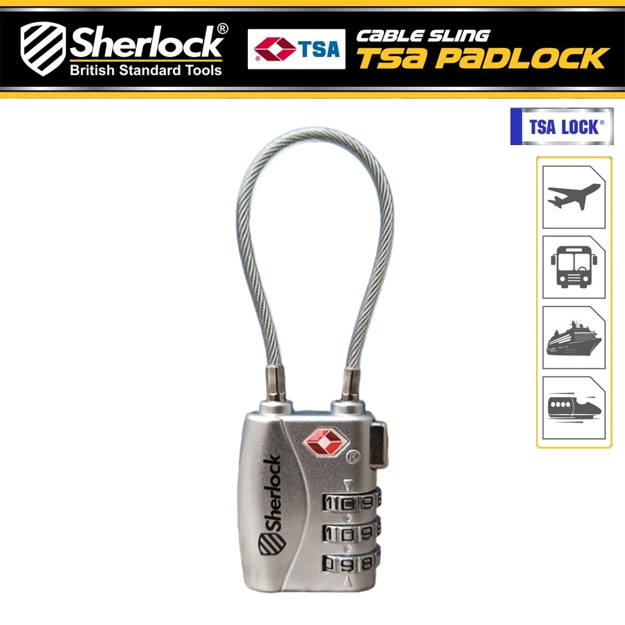 Jual Gembok TSA Travel Sherlock Gembok Koper Sling codes Zinc