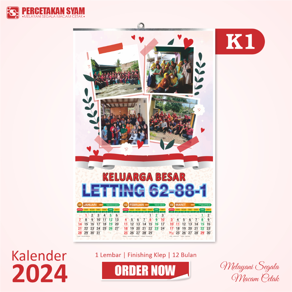Jual Kalender 4 lembar klep tahun 2024 | Shopee Indonesia