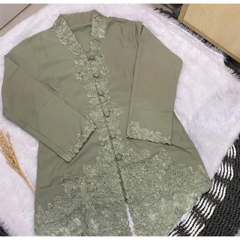 Jual Zahrah Gallery Kebaya Encim Bordir Senada Polos Shopee Indonesia