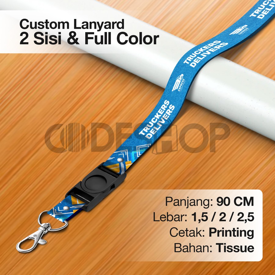 Jual Cetak Lanyard Custom Print 2 Sisi Bahan Tissue Printing Tali ID ...