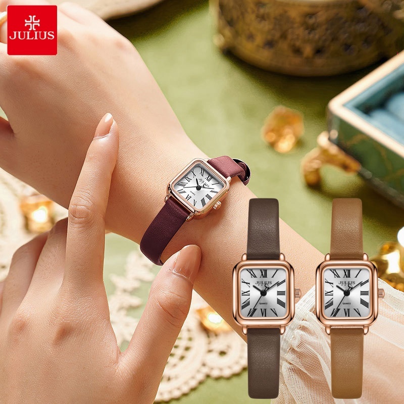 Jual JULIUS Simple and Fashionable Style Retro Square Waterproof Quartz ...