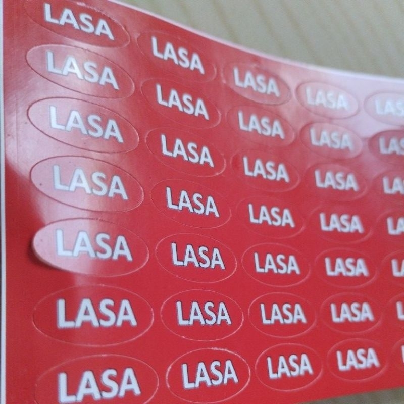 Jual stiker label lasa merah oval | Shopee Indonesia