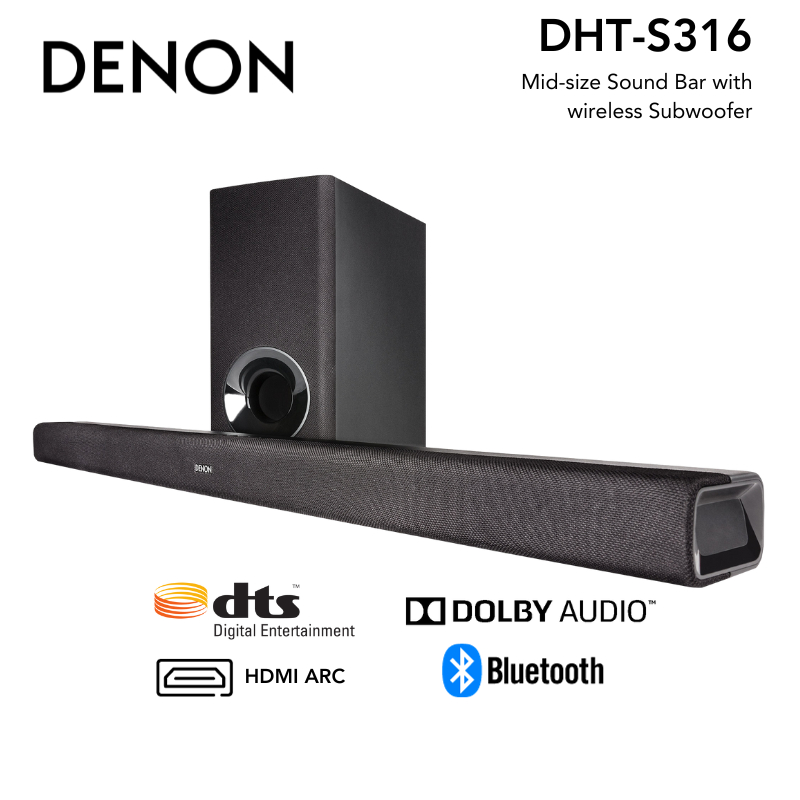 Jual Denon DHTS316 DHT S316 316 Home theatre soundbar with wireless
