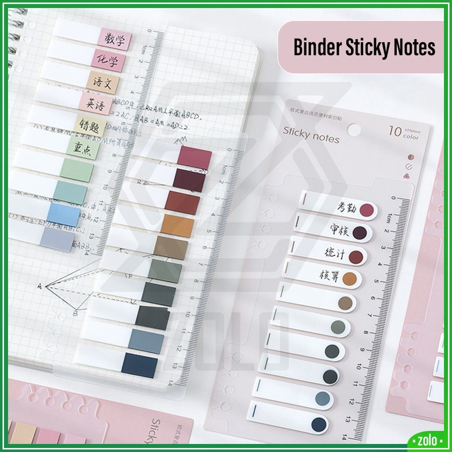 Jual [zolo] Binder Sticky Notes Penanda Pembatas Buku 44 x 11 mm 200 ...