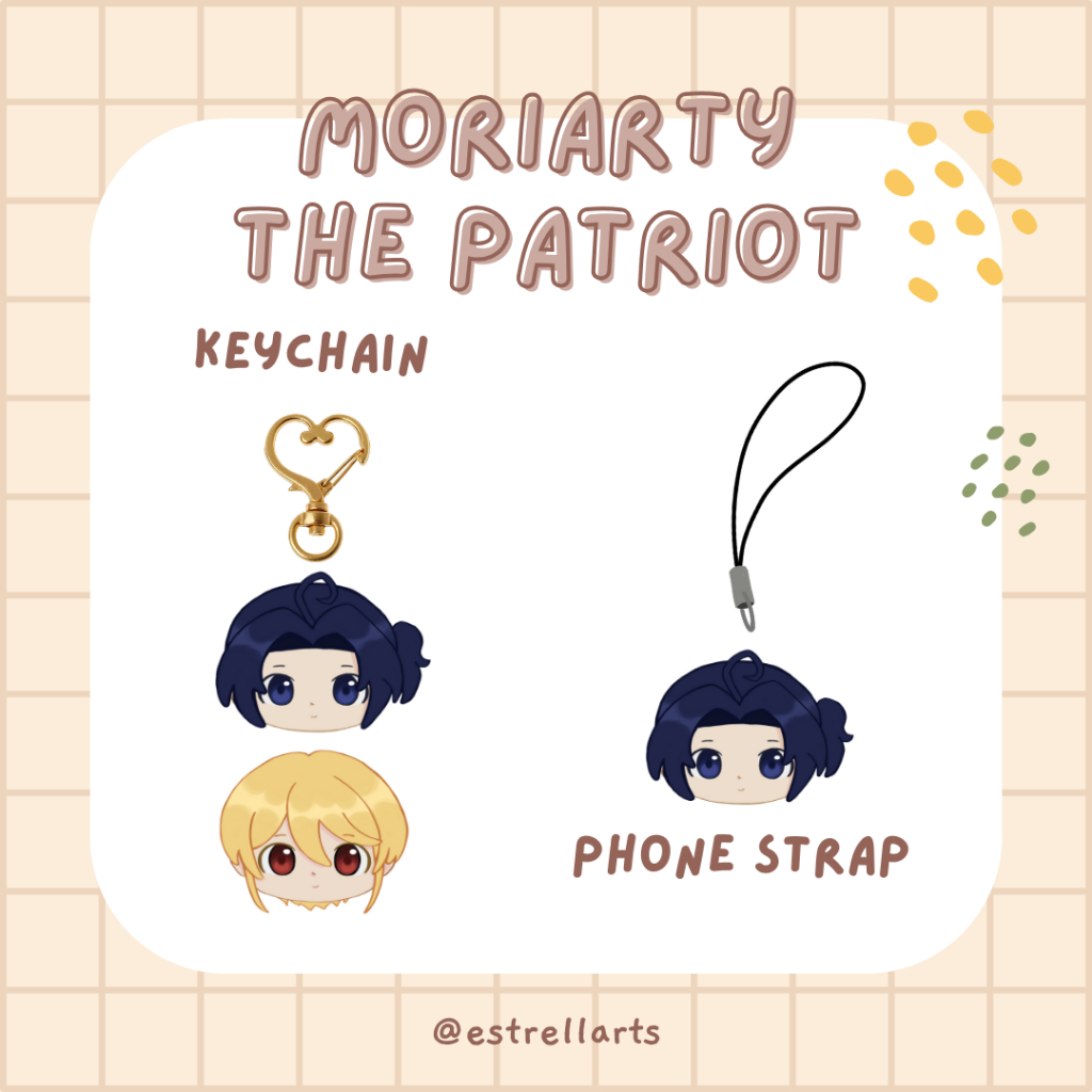 Jual Fanmerch Moriarty the Patriot Yuumori linked keychain sherliam ...