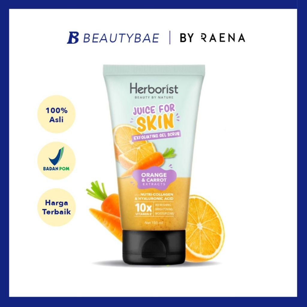 Jual HERBORIST Juice For Skin Exfoliating Gel Scrub Orange Carrot 150ml