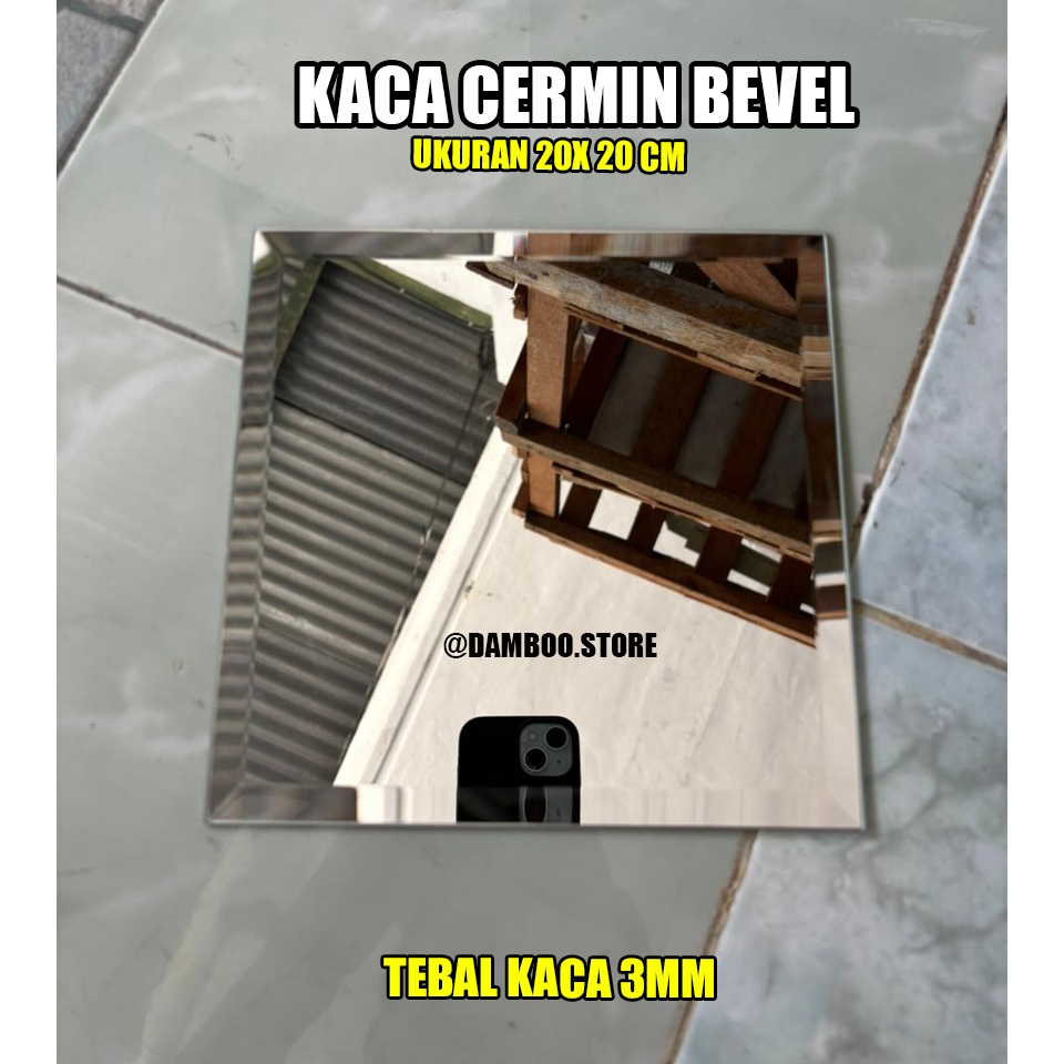 Jual Kaca Cermin Bevel X Cm Tebal Mm Cermin Hiasan Dinding