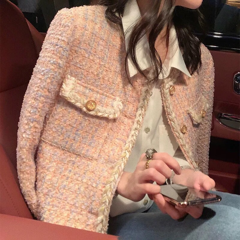 ジャケット・アウター herlipto Grace Tweed Jacket pink petale herlipto Grace Tweed Jacket pink petale